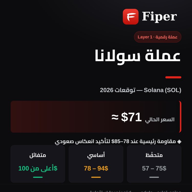 عملة سولانا (Solana SOL) توقعات 2026 &mdash; إنفوجرافيك فايبر