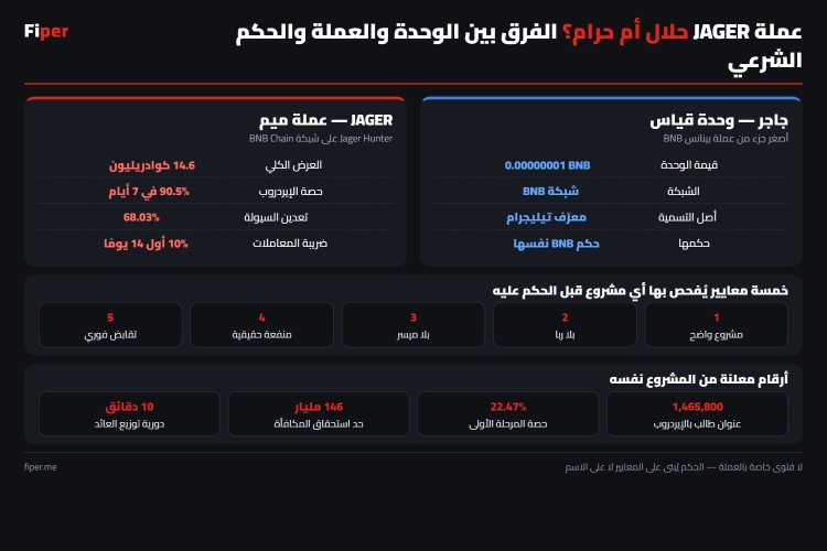 إنفوجرافيك عملة جاجر: الفرق بين وحدة BNB وعملة الميم ومعايير الحكم الشرعي